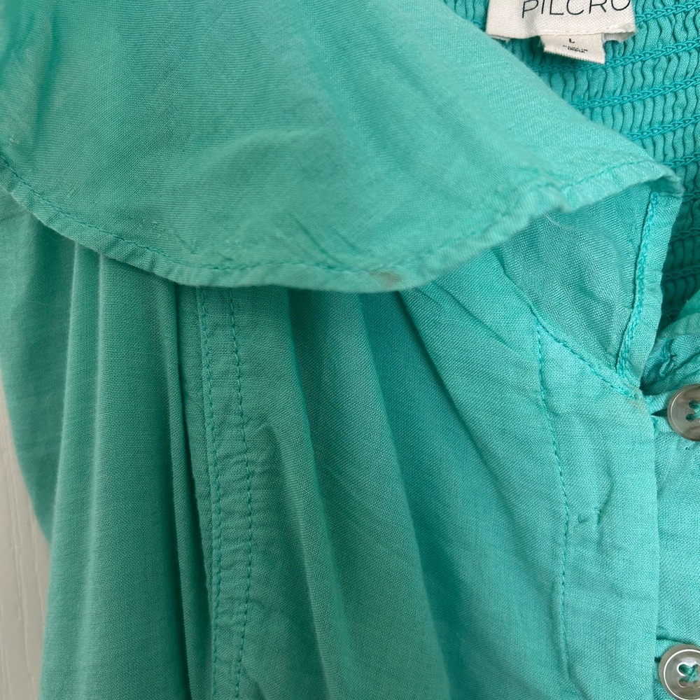 Pilcro Flutter-sleeve Button-front Tiered Maxi Dress - Picture 5 of 6